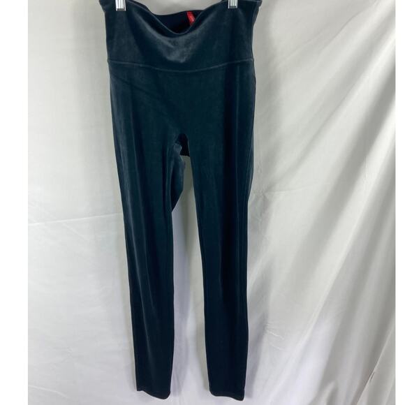 Spanx Dark Navy Blue Velvet Leggings Size Medium - Picture 2 of 6